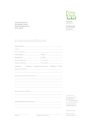 EINWEISUNGSZEUGNIS (HANDSCHRIFTLICHES FORMULAR)