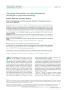 Life-review interventions as psychotherapeutic techniques in psychotraumatology Prof. Dr. med. Dr. phil. Andreas Maerker im European Journal of Psychotraumatology vom 20. Mai 2013